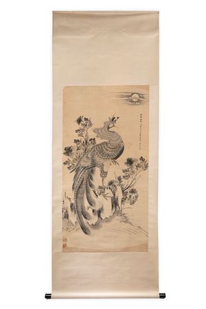 SCROLL SU CARTA RAFFIGURANTE FENICE