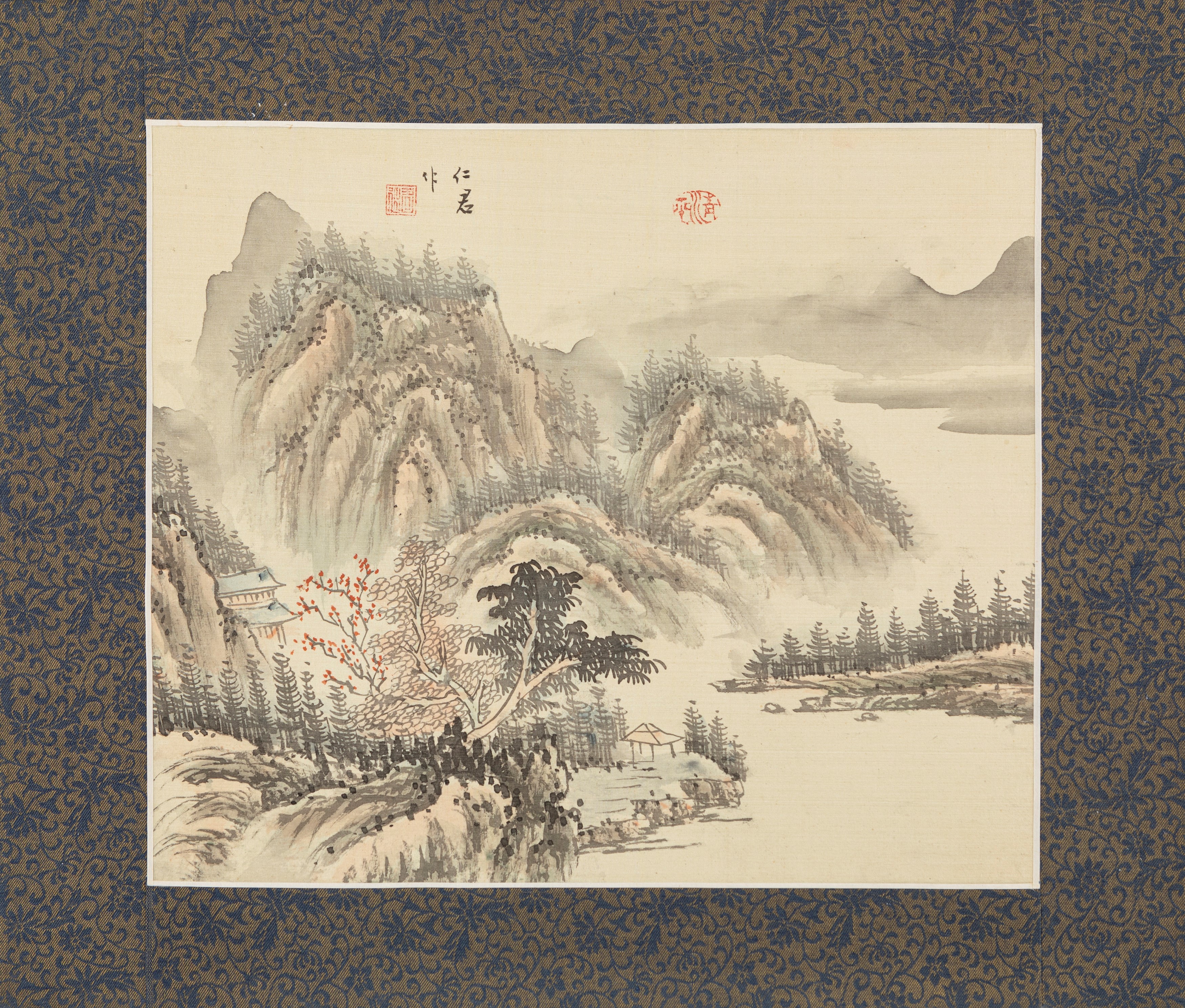 Cina, Seicento XX, Sei dipinti su seta raffiguranti paesaggi naturalistici con pagode