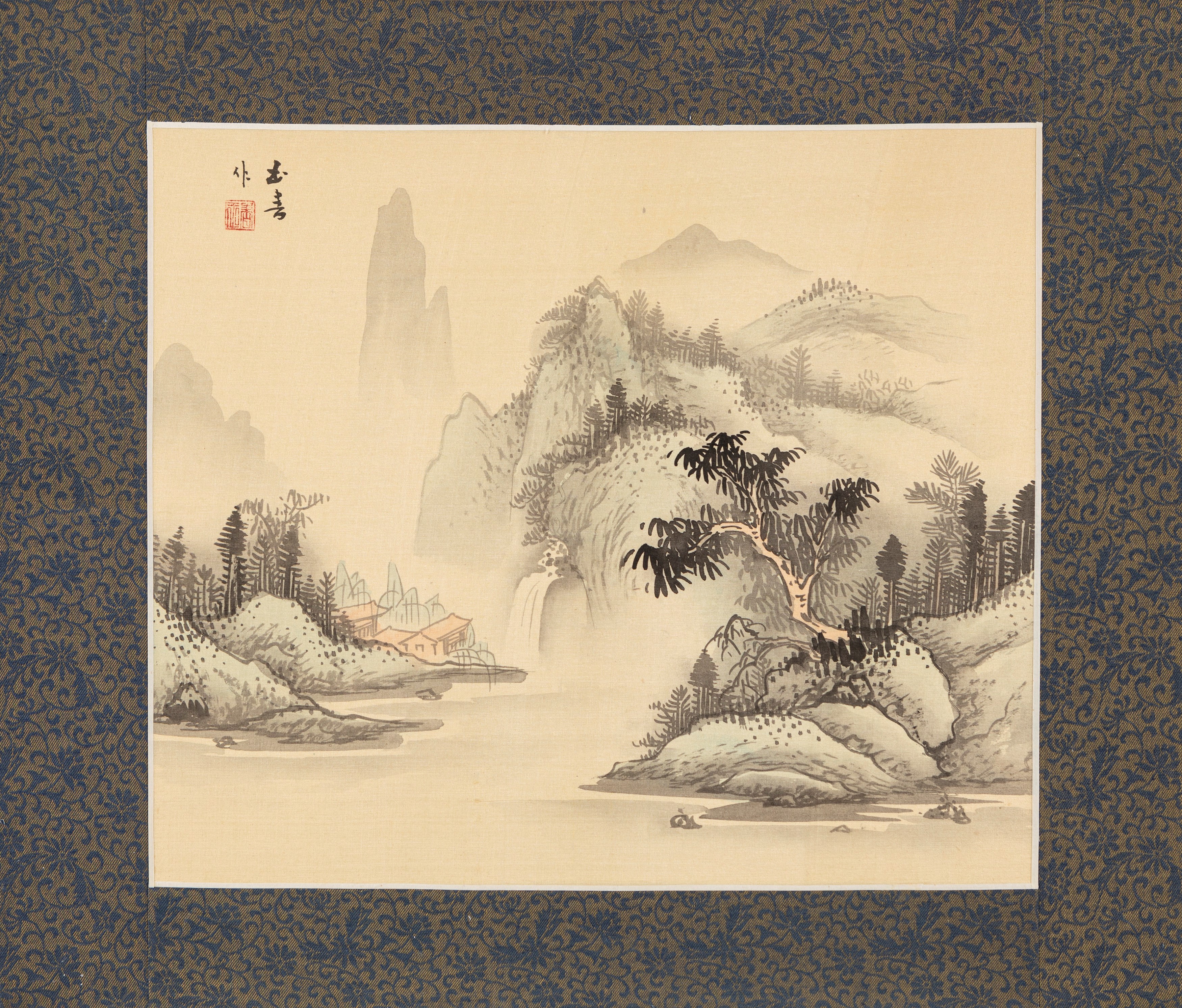 Cina, Seicento XX, Sei dipinti su seta raffiguranti paesaggi naturalistici con pagode
