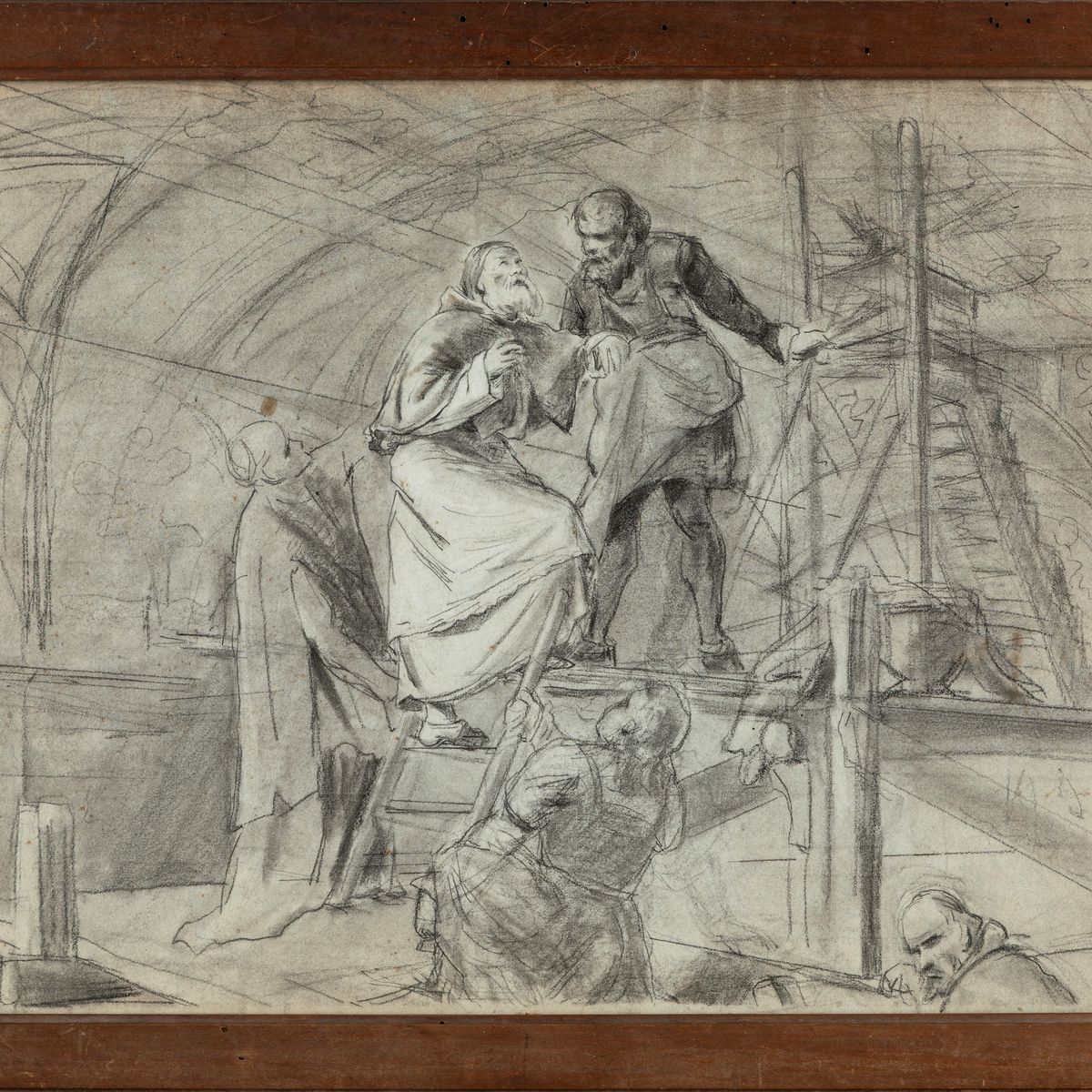 Giulio Tadolini - Bozzetto per il Quadro Rappresentante Giulio II in Visita a Michelangelo Mentre...