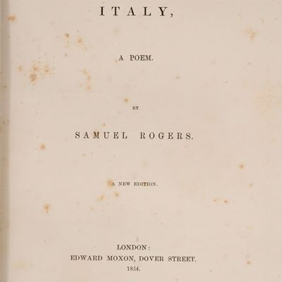 Italy, a Poem. New Edition, 1854