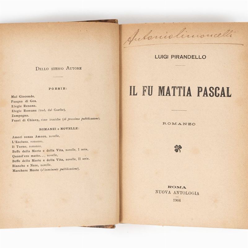 Luigi Pirandello: IL FU MATTIA PASCAL. Romanzo. – Biblioteca Liceo Gullace  Talotta