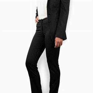 Suit with pinstriped trousers