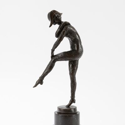 Da Dimitri Chiparus (1886 - 1947), Danzatrice Vestita da Arlecchino