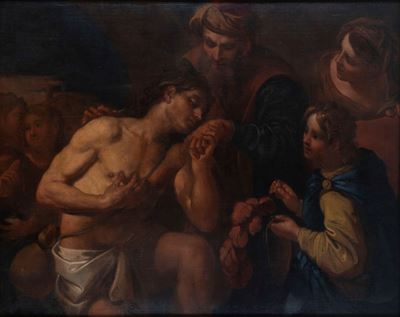 Autore ignoto, Ritorno del figliol prodigo, olio su tela