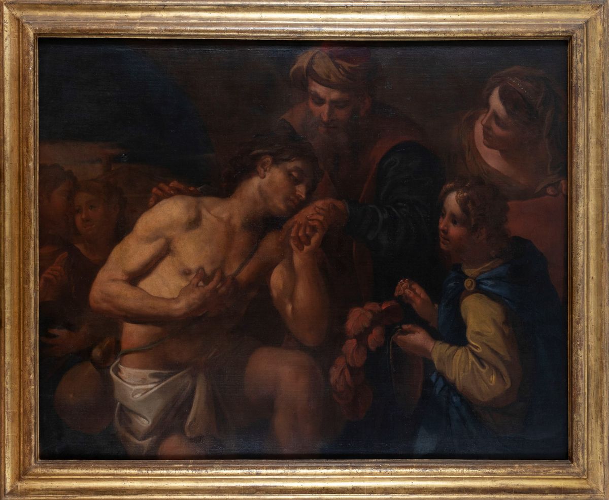 Scuola Napoletana, Secolo XVIII - Autore ignoto, Ritorno del figliol prodigo, olio su tela