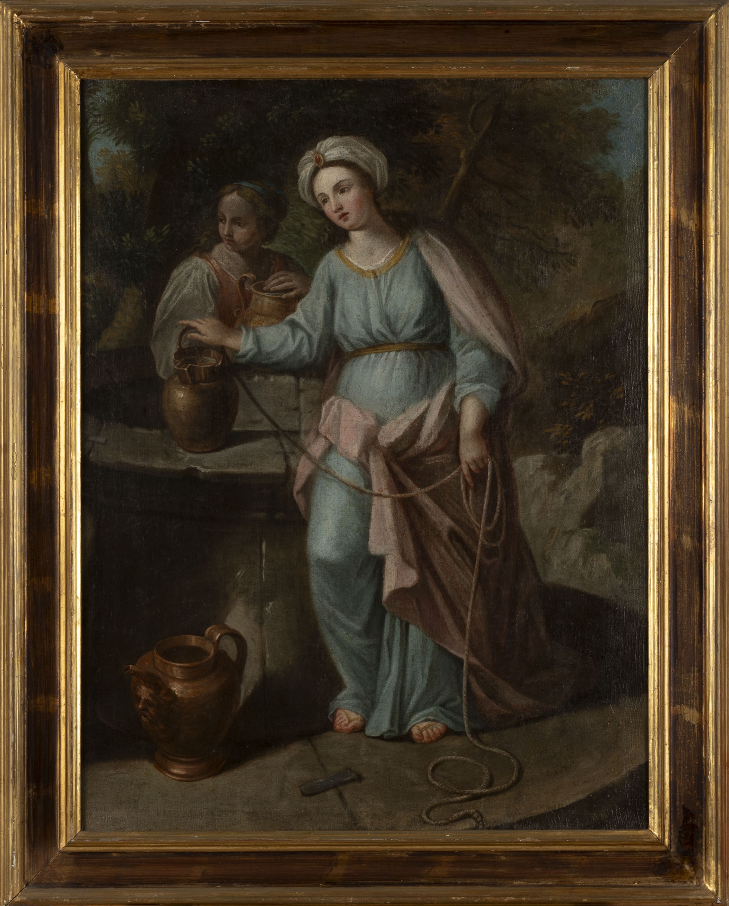 Scuola Emiliana, Secolo XVII - Anonimo, Rebecca al pozzo, olio su tela