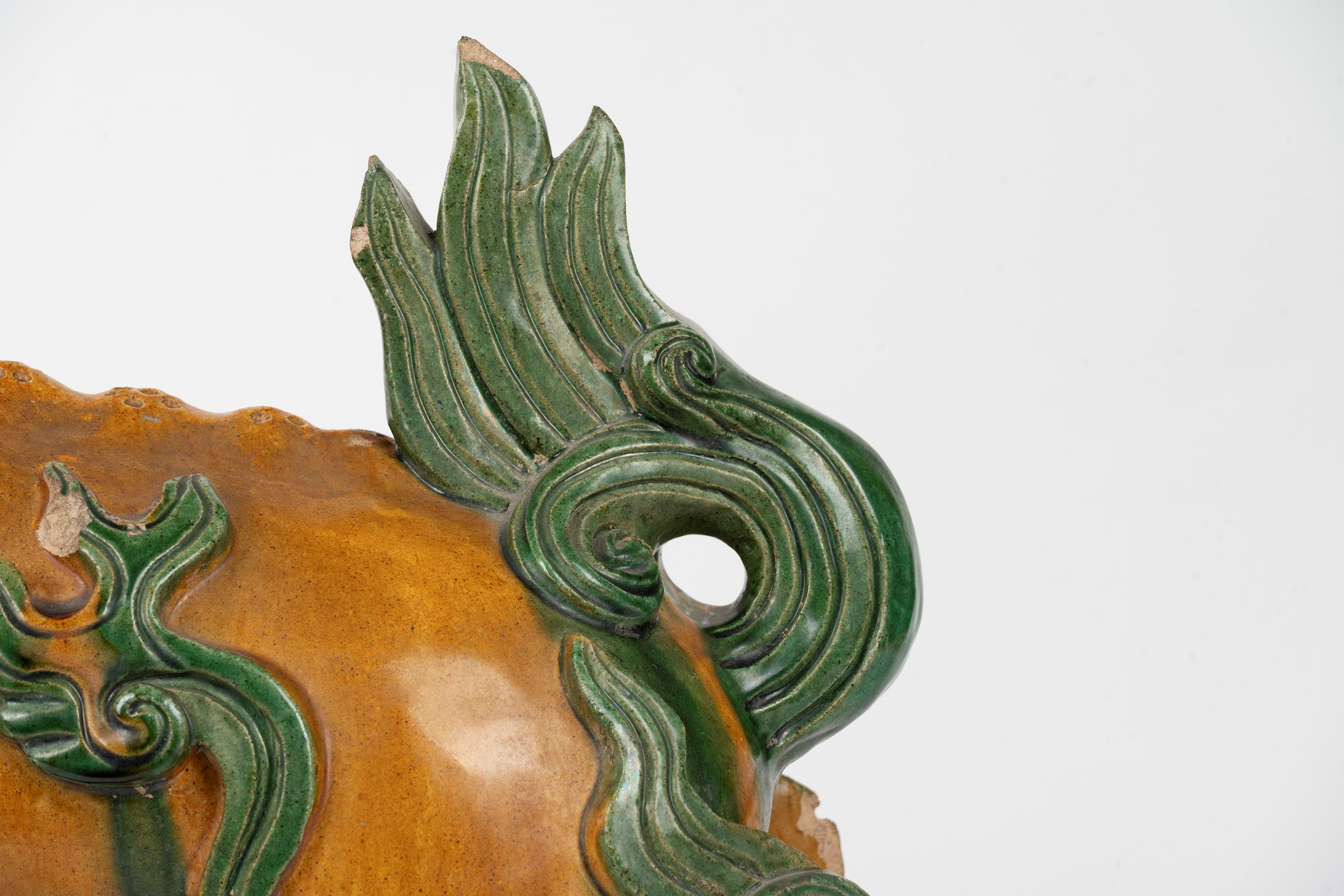 Scultura Sancai Raffigurante Grande Creatura Fantastica, Cina, Secoli XIX-XX