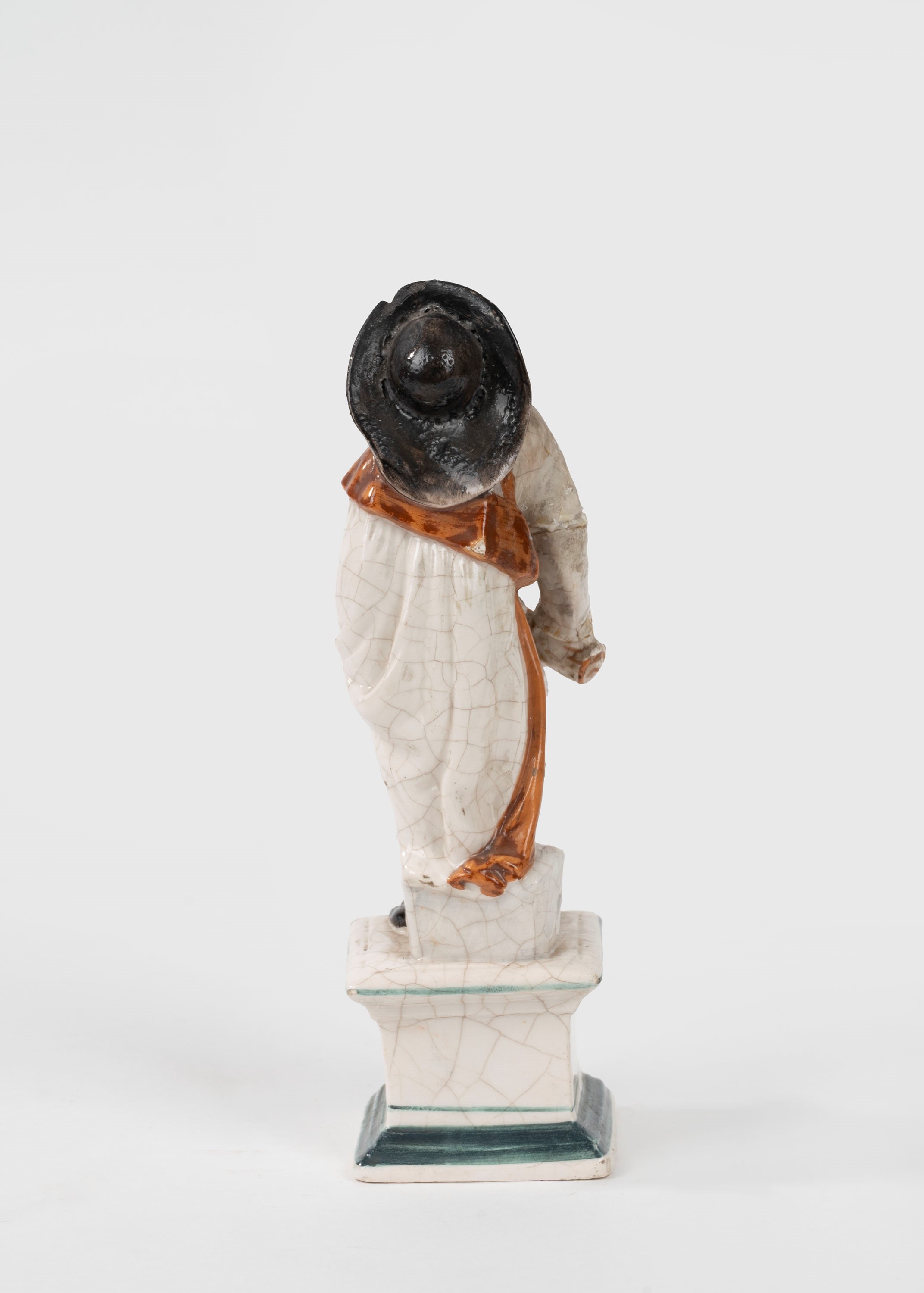 Scultura in Terraglia Policroma Raffigurante Maschera Veneziana, Secolo XIX