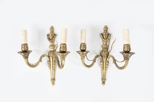  - Pair of Louis XVI sconces in bronze, 18th century