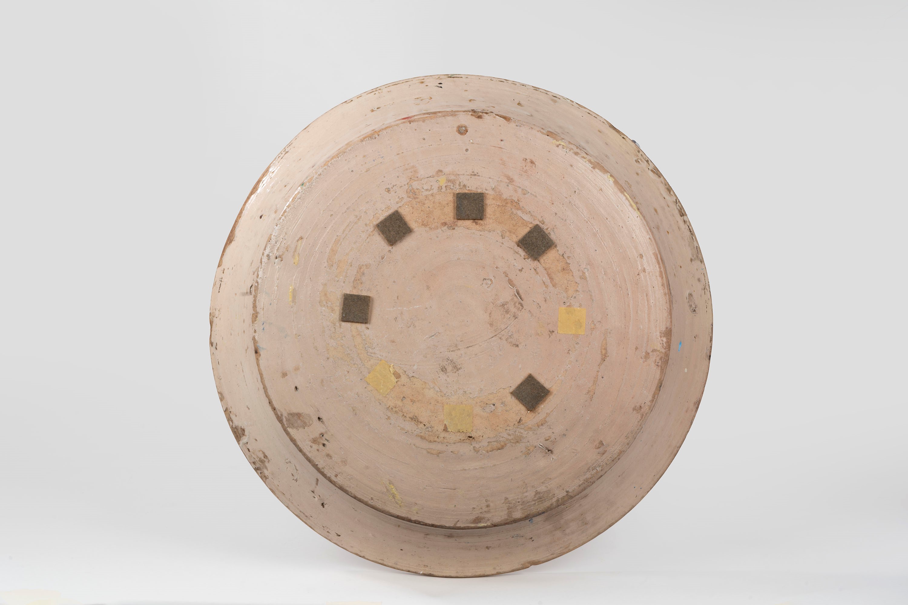 Antico Grande Piatto in Maiolica Policroma Raffigurante San Francesco
