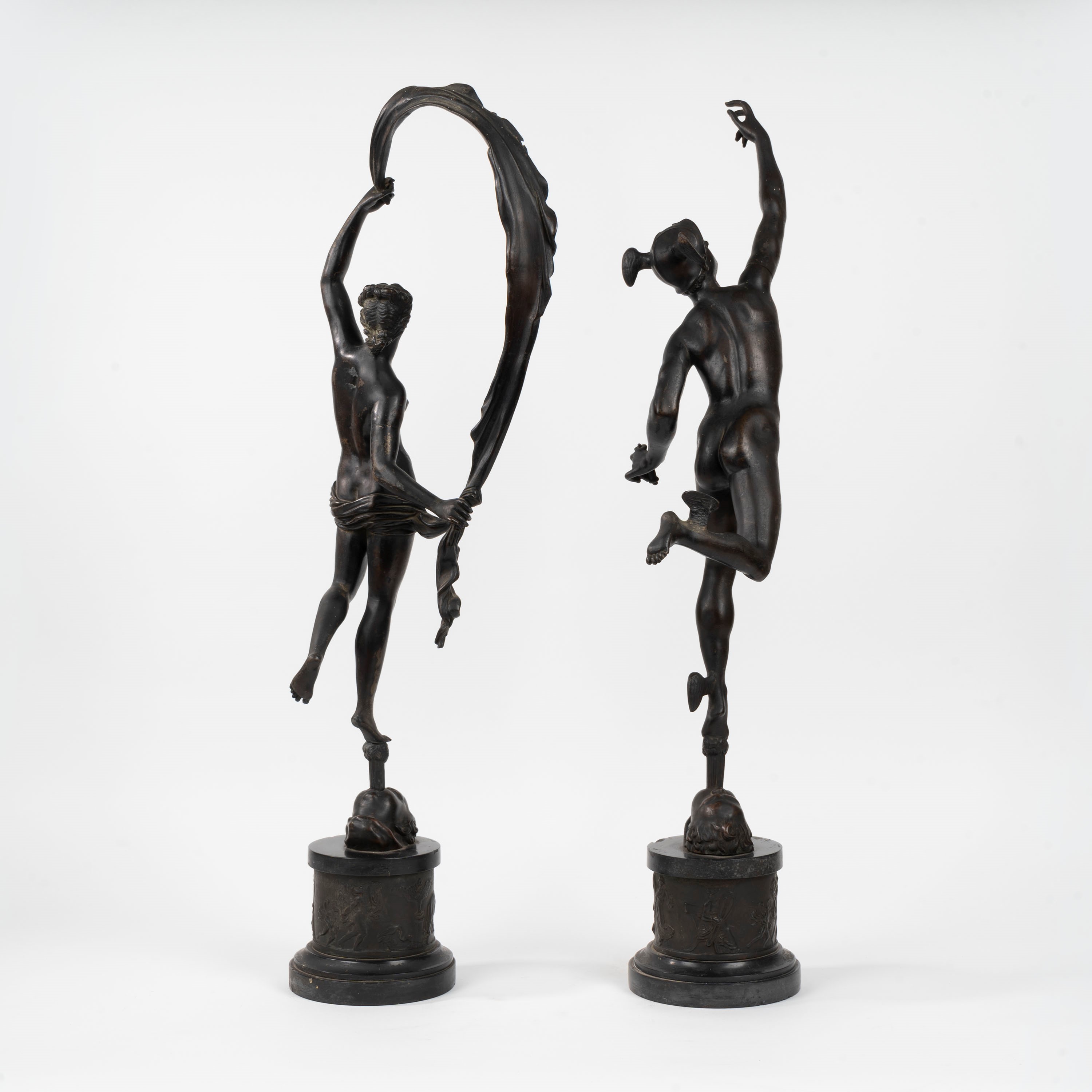 Due Sculture in Bronzo Raffiguranti Mercurio e la Fortuna, da Giambologna, Secolo XIX