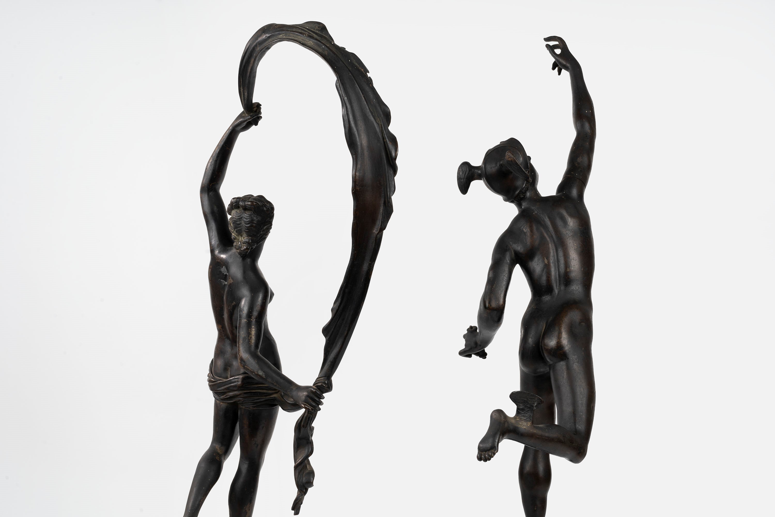 Due Sculture in Bronzo Raffiguranti Mercurio e la Fortuna, da Giambologna, Secolo XIX