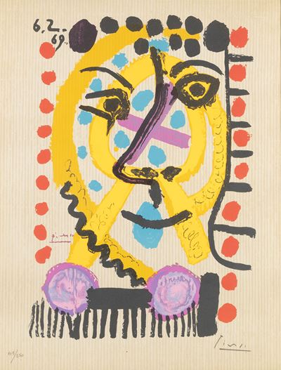 Autore non identificato, Les portraits imaginaires, stampa offset, edizione 65/250, 1969