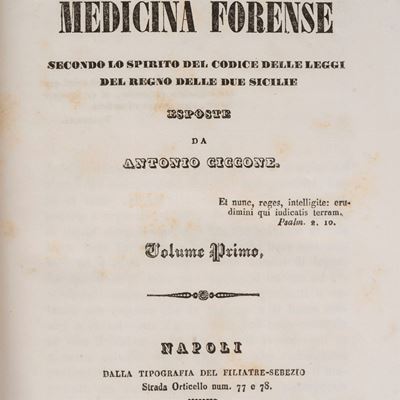 Questioni di medicina forense secondo lo spirito del Codice delle leggi del Regno delle Due Sicil...
