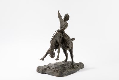 Cowboy, scultura in bronzo