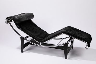 Le Corbusier, Chaise longue LC4, metallo e pelle, circa 1970