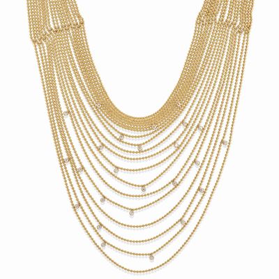 Collana in oro bicolore 18k con diamanti, Collezione 'Draperie'