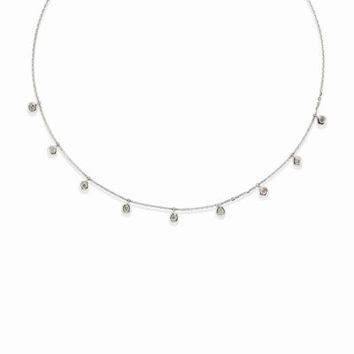 Collana in oro bianco 18k con diamanti taglio brillante