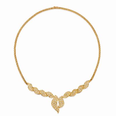 Collana in oro giallo 18k con diamanti taglio brillante