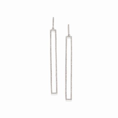 Orecchini pendenti in oro bianco 18k con diamanti