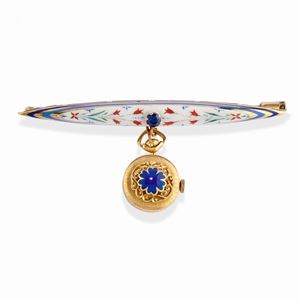 Spilla con orologio
