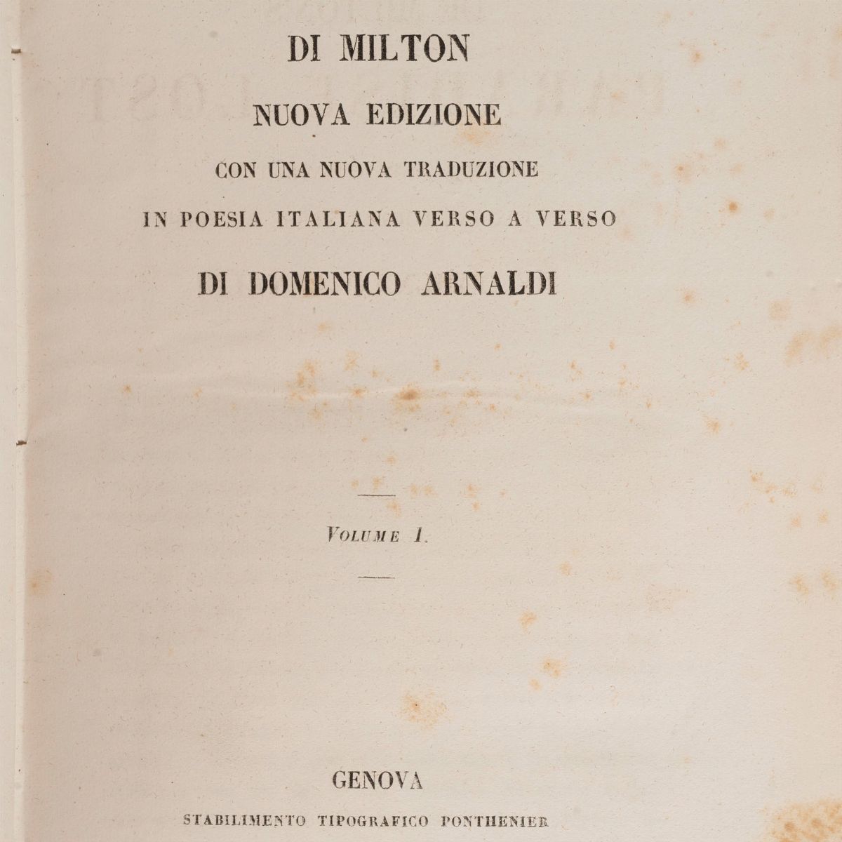 Milton, John - Milton, Paradiso perduto, 1852