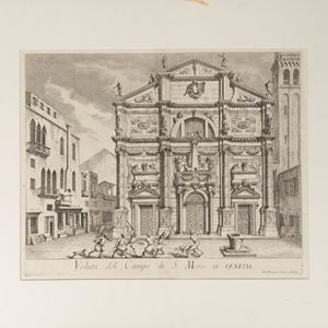 Domenico Lovisa - Veduta del Campo di S. Moise in Venetia