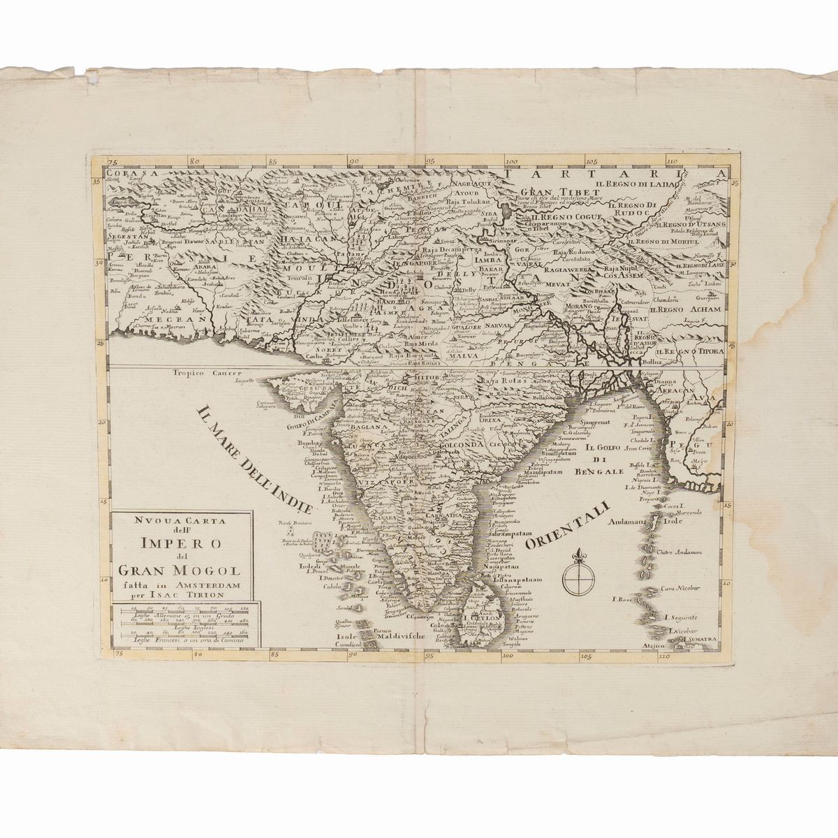 Christoph Weigel - India intra et extra Gangem, incisione del 1720