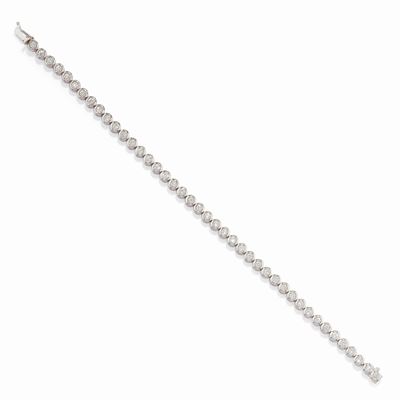 Bracciale tennis in oro bianco 18k con diamanti taglio brillante