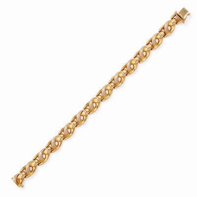 Bracciale in oro giallo 18k con maglie intrecciate