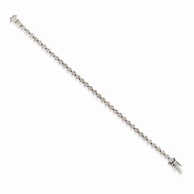 Bracciale tennis in oro bianco 18k con diamanti taglio huit-huit