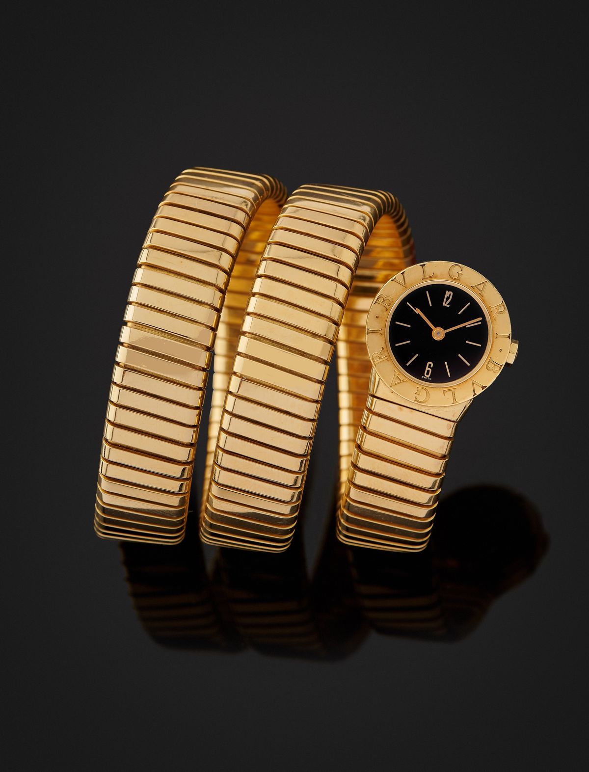 Bulgari - Orologio tubogas 'Serpenti' in oro giallo 18k