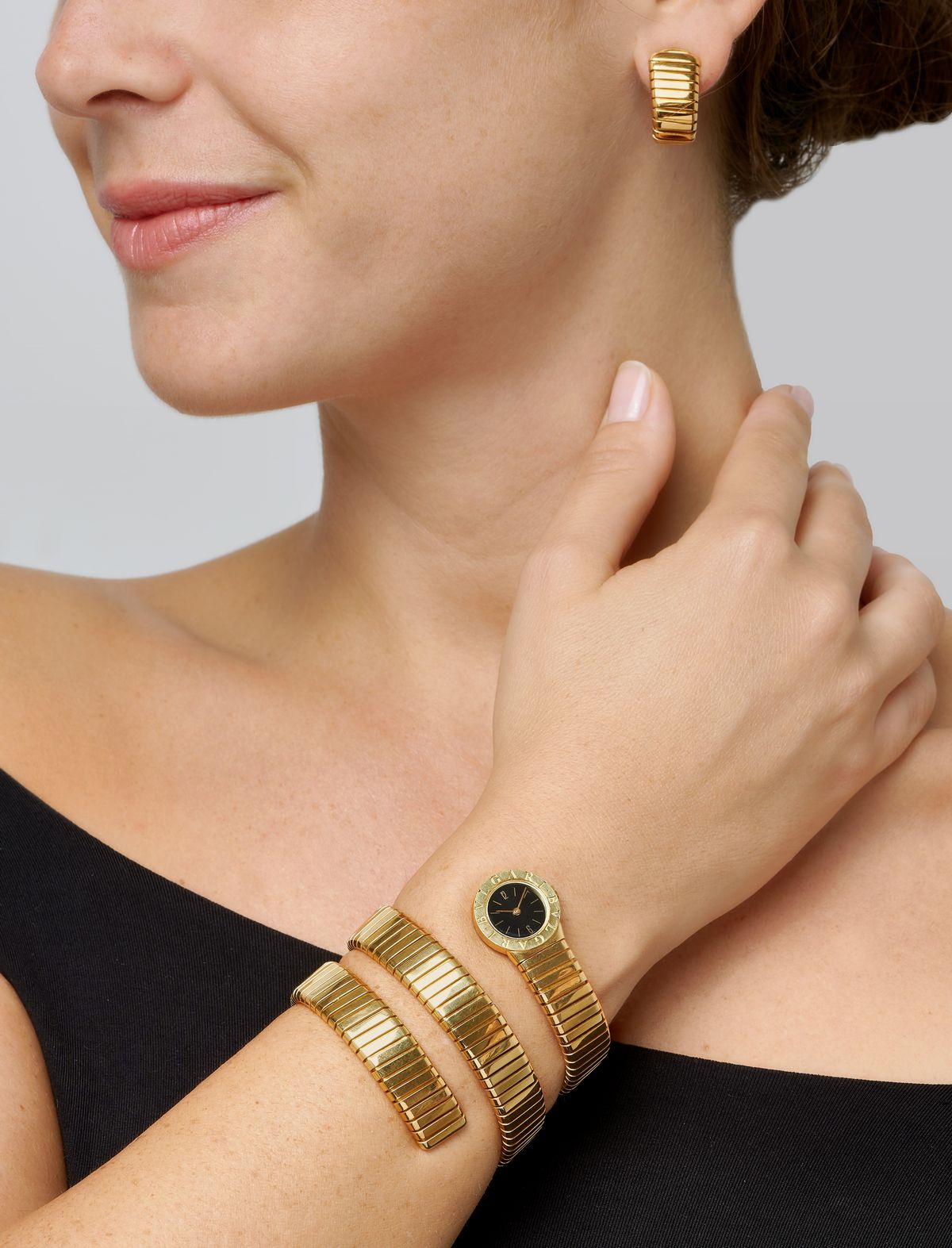 Bulgari - Orologio tubogas 'Serpenti' in oro giallo 18k