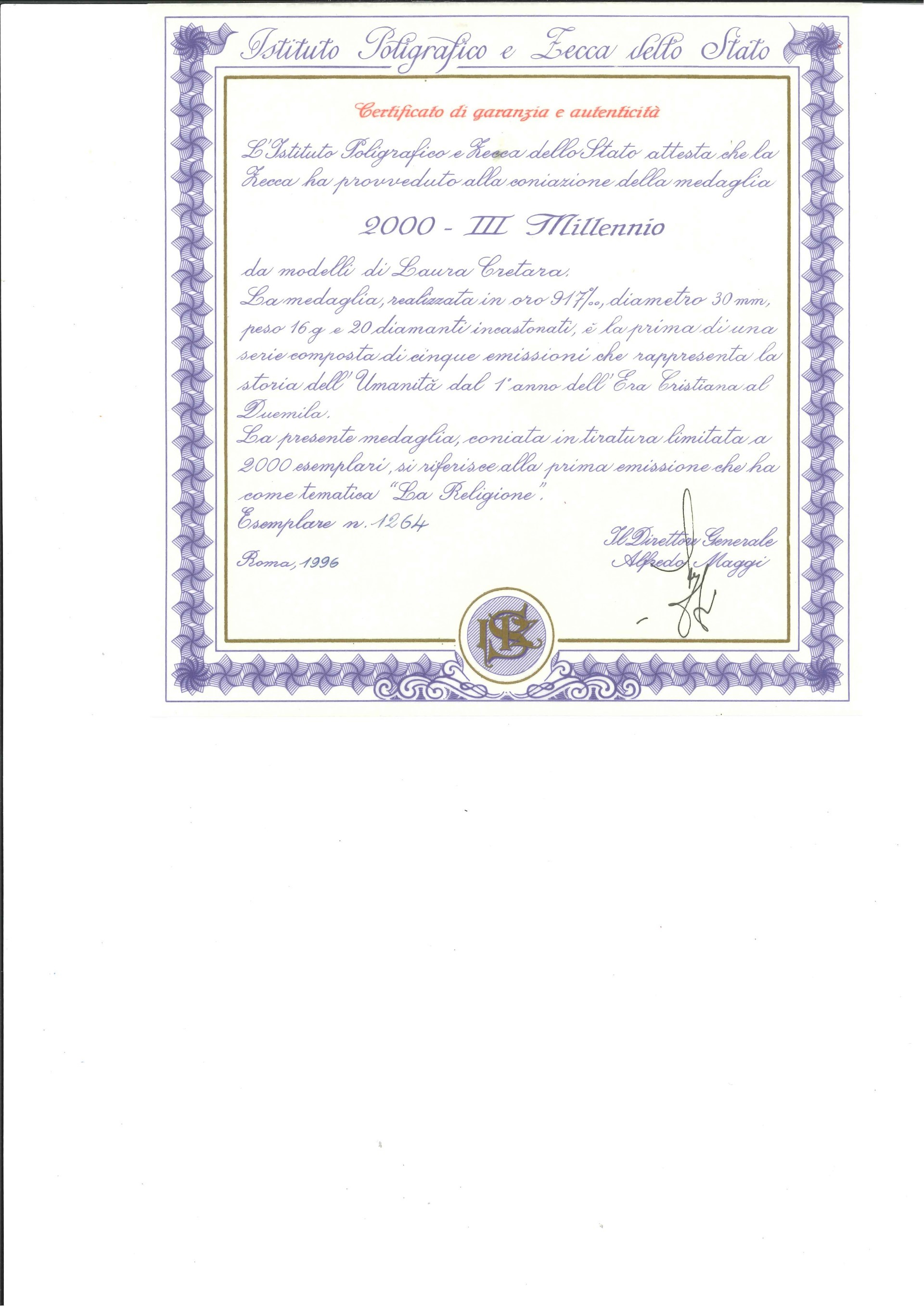 Cinque Medaglie Commemorative