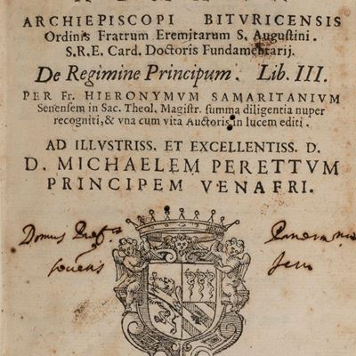De Regimine Principum, 1607