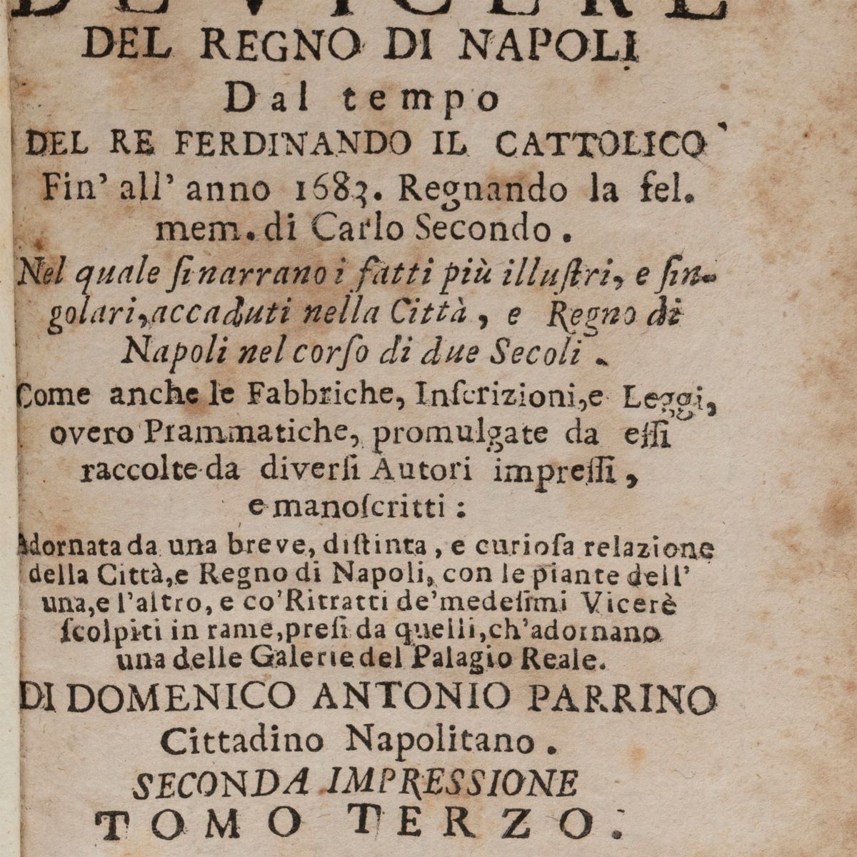 Napoli Parrino, Domenico Antonio Heroic and political theater of