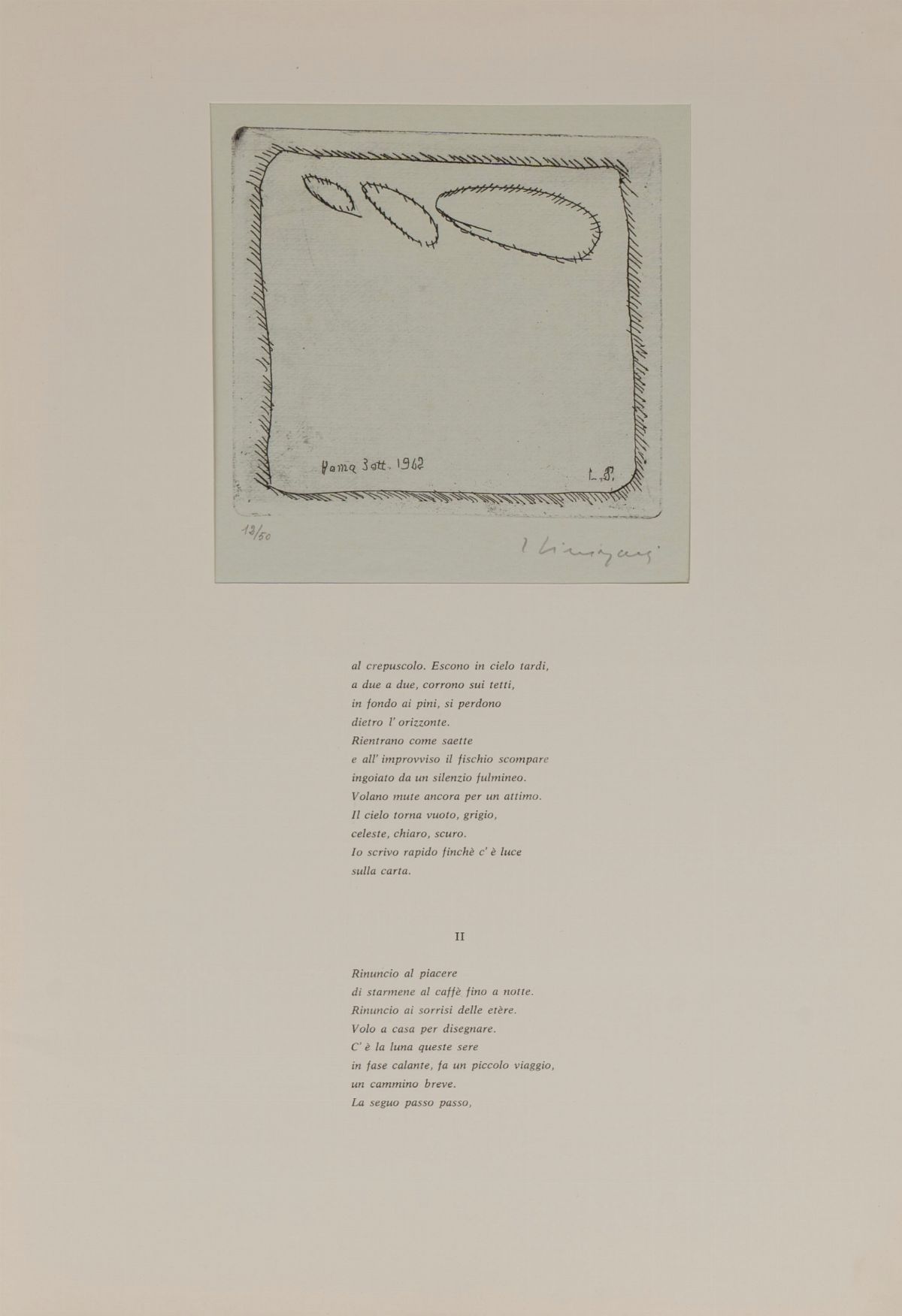 Leonardo Sinisgalli - Le Pagine. le Finestre di Via Rubens con 3 Acqueforti