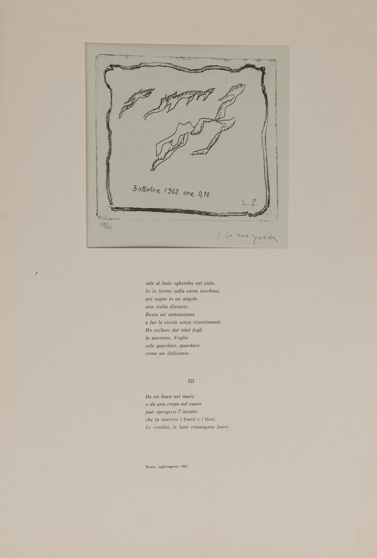 Leonardo Sinisgalli - Le Pagine. le Finestre di Via Rubens con 3 Acqueforti