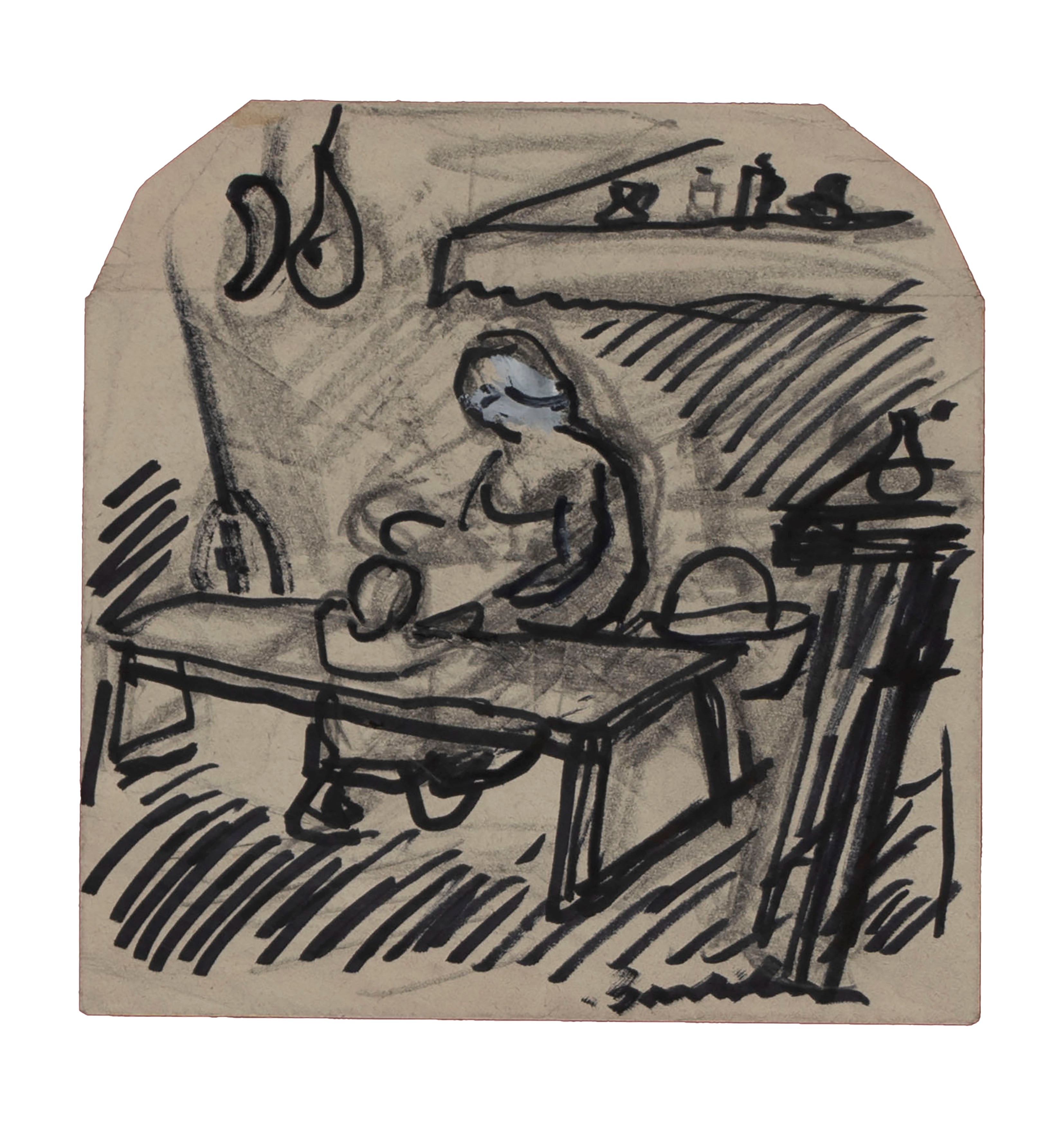 Luigi Bartolini - Lotto di due disegni: Maternità