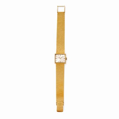 Orologio, cassa rettangolare in oro giallo 18k