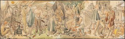 Studio per affresco, tecnica mista su carta