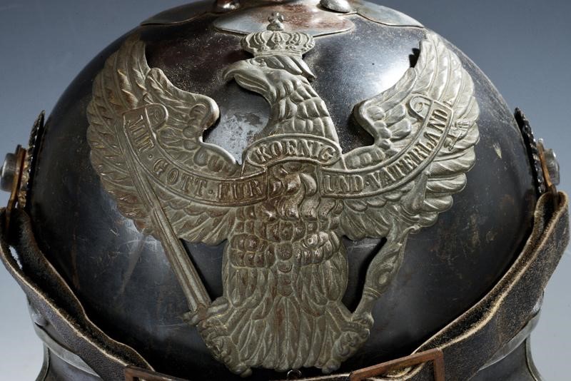 Raro Pickelhaube da Truppa per Cacciatori a Cavallo
