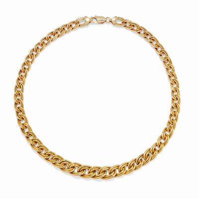 Collana in oro giallo 18k con maglia a doppi anelli ovali