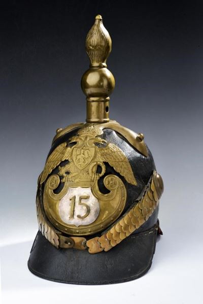 Raro Elmo da Truppa Mod. 1844 del 15∞ Reggimento di Fanteria