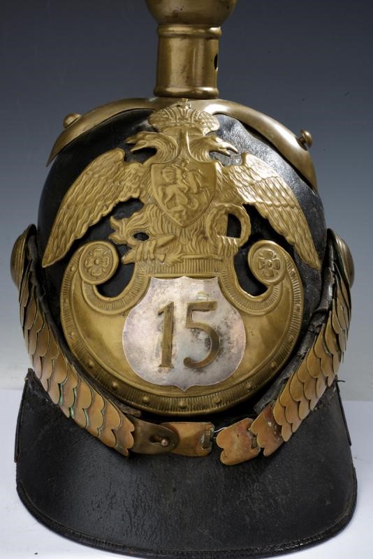 Raro Elmo da Truppa Mod. 1844 del 15∞ Reggimento di Fanteria