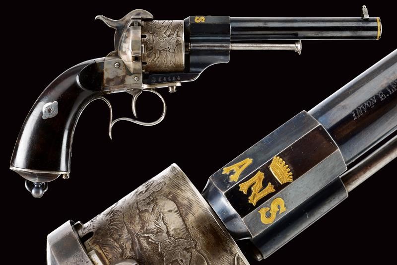 A beautiful 1858 model pin-fire revolver from the property of general A ...