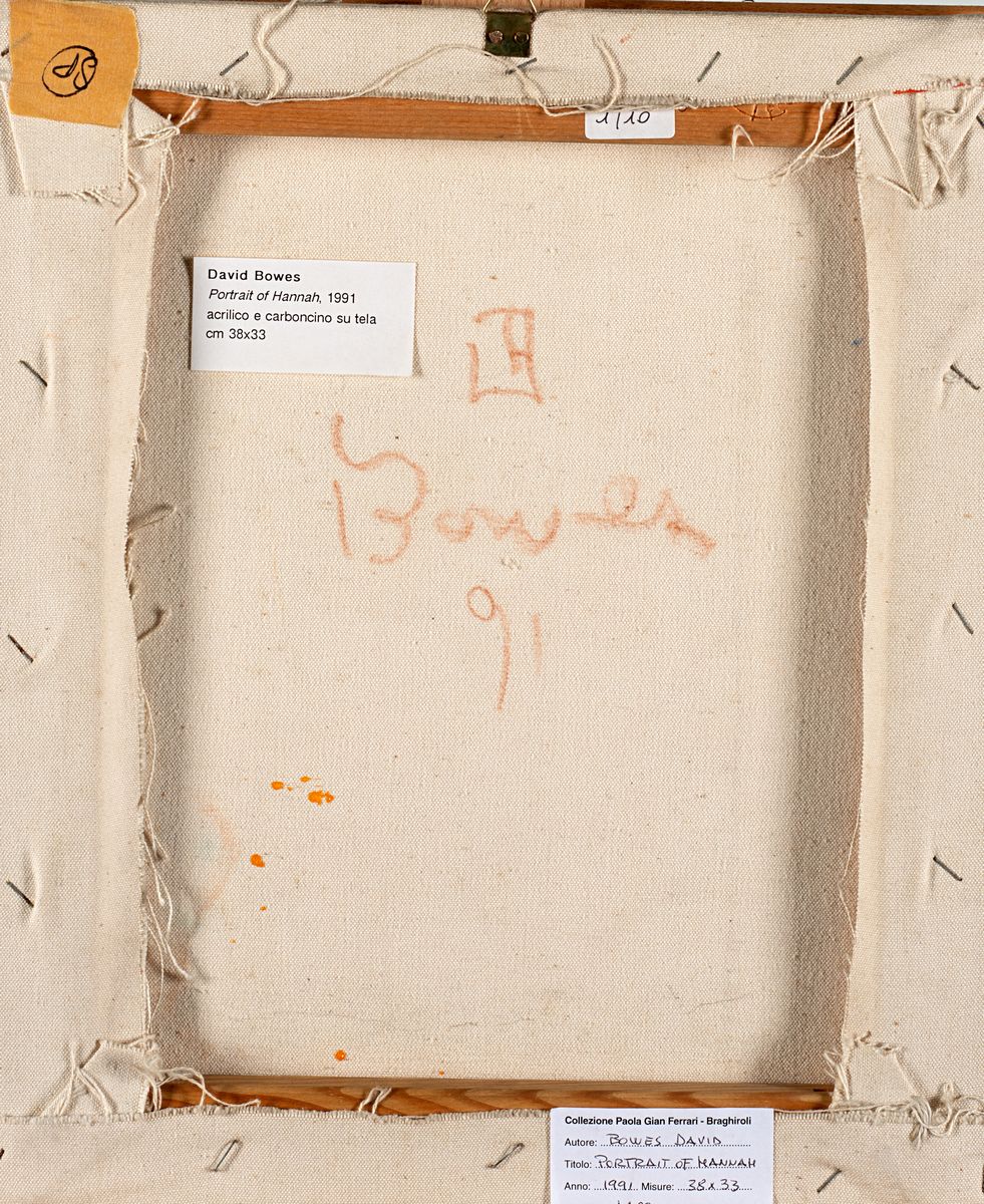 David Bowes - Ritratto di Hannah, acrilico e carboncino su tela