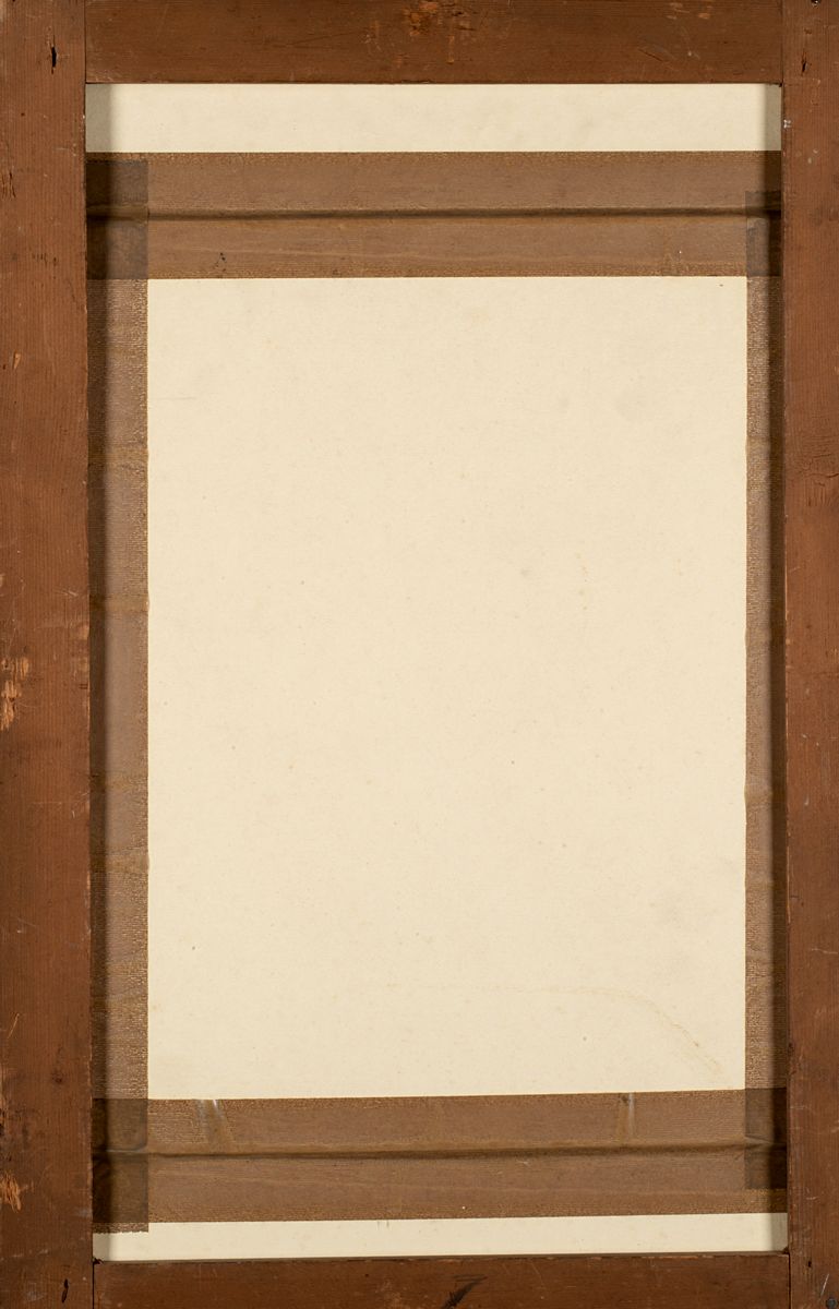 Sandro Chia - Figura con cane, biro su carta applicata su carta
