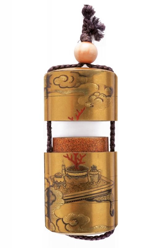 Elegante Inro Firmato Kajikawa e con Kakihan